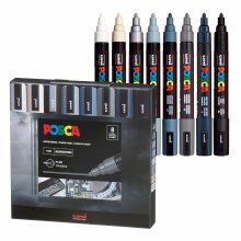 Additional picture of POSCA Paint Marker Sets, 8-Color PC-5M, Monotone Set