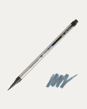 Akashiya Thin Line Permanent Brush Pen, Blue Grey