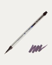 Akashiya Thin Line Permanent Brush Pen, Reddish Brown Grey