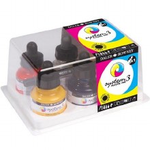 System3 Acrylic Ink, Introductory Set, Six 29.5 ml Bottles
