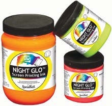 Night Glo Phosphorescent Screen Printing Ink, Blue - 8 oz.