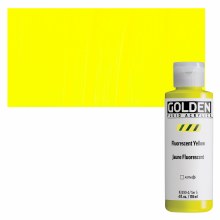 Golden Fluid Acrylics, 4 oz, Fluorescent Yellow