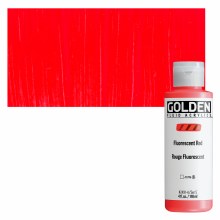 Golden Fluid Acrylics, 4 oz, Fluorescent Red