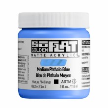 Additional picture of SoFlat Matte Acrylics, 4 oz. Jar, Medium Pthalo Blue