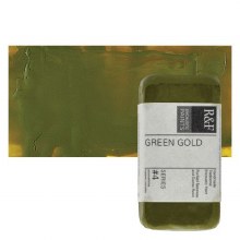 R&F Encaustic Paint Cakes, 40ml Cakes, Green Gold
