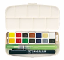 Gansai Tambi Portable Watercolor Set, 14-Color Set