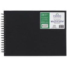 Indigo Handmade Cotton Paper, Wiro Pad, 24 Sheets, 300GSM / 140lb, Cold Press, 9" x 12"