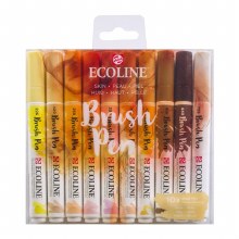 Ecoline Brush Marker Set, 10-Pen Skin Colors Set