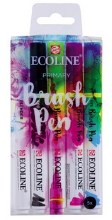 Ecoline Brush Marker Set, 5-Pen Primary Colors Set