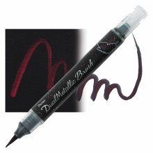 Pentel Dual Metallic Brush Pen, Black & Metallic Red