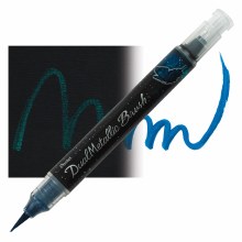 Pentel Dual Metallic Brush Pen, Blue & Metallic Green