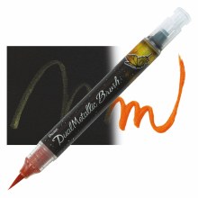 Pentel Dual Metallic Brush Pen, Orange & Metallic Yellow