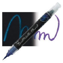 Pentel Dual Metallic Brush Pen, Violet & Metallic Blue