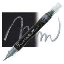 Pentel Dual Metallic Brush Pen, Metallic Silver