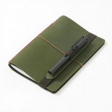 Endless Explorer Regalia Refillable Journal Holder, Green, Large, Full Grain Leather