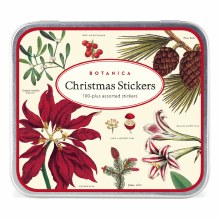 Cavallini & Co. Seasonal Sticker Tin Set, Christmas Botanica