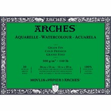 Arches Watercolor Blocks, Cold-Pressed, 140lb, 14" x 20", 20 Sheets