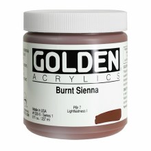 Golden Heavy Body Acrylics, 8 oz, Burnt Sienna
