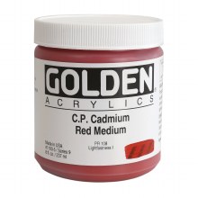 Additional picture of Golden Heavy Body Acrylics, 8 oz, Cadmium Red Medium