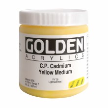 Additional picture of Golden Heavy Body Acrylics, 8 oz, Cadmium Yellow Medium