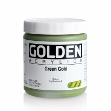 Golden Heavy Body Acrylics, 8 oz, Green Gold