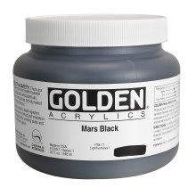 Golden Heavy Body Acrylics, 32 oz, Mars Black