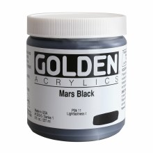 Golden Heavy Body Acrylics, 8 oz, Mars Black