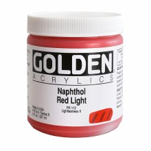 Additional picture of Golden Heavy Body Acrylics, 8 oz, Naphthol Red Light