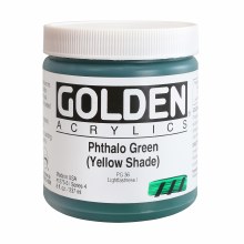 Golden Heavy Body Acrylics, 8 oz, Pthalo Green/Yellow Shade