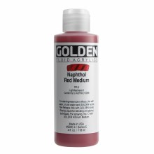Golden Fluid Acrylics, 4 oz, Naphthol Red Medium