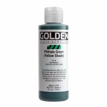 Golden Fluid Acrylics, 4 oz, Pthalo Green (Yellow Shade)