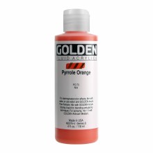 Golden Fluid Acrylics, 4 oz, Pyrrole Orange