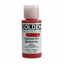 Additional picture of Golden Fluid Acrylics, 1 oz, Cadmium Red Medium Hue