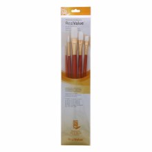 Real Value 5 Brush White Taklon Brush Set