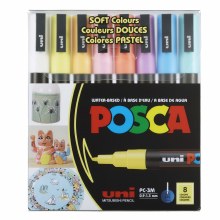 POSCA Paint Marker Sets, 8-Color PC-3M Fine Soft Color Set
