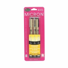 Pigma Micron Pen Sets, Black Ink, 3 Pen Set