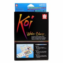Koi Watercolors Pocket Field Sketch Box Sets, 48-Color Set