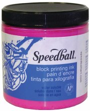 Block Printing Inks - Water-Based, 8 oz. Jars, Magenta