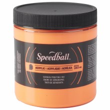 Permanent Acrylic Screen Printing Inks, 8 oz. Jars, Fluorescent Orange