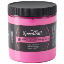 Permanent Acrylic Screen Printing Inks, 8 oz. Jars, Fluorescent Magenta