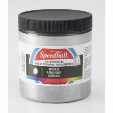 Permanent Acrylic Screen Printing Inks, 8 oz. Jars, Silver