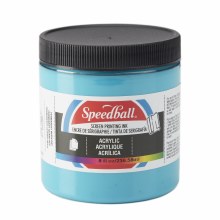 Permanent Acrylic Screen Printing Inks, 8 oz. Jars, Peacock Blue