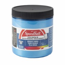 Opaque Fabric Screen Printing Ink, 8 oz. Jars, Blue Topaz