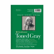Additional picture of Toned Sketch Paper Pads - 400 Series, 5.5" x 8.5" - Gray (Cool), 50 Sheets, Wire-Bound