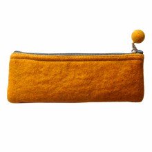 Additional picture of Felt Handmade Pouch, Mustard, Long
