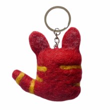 Additional picture of Felt Cat Handmade Key Rings, Red