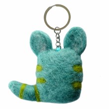 Additional picture of Felt Cat Handmade Key Rings, Blue