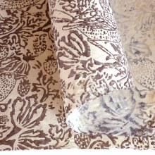 Additional picture of Lamali Decorative Lokta Paper, Thrush & Strawberries - White, Taupe Silkscreen