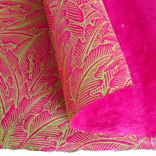 Additional picture of Lamali Decorative Lokta Paper, Greenery Medium - Fuchsia, Electric Green Silkscreen