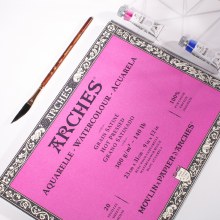 Additional picture of Arches Watercolor Blocks, Hot-Pressed, 140lb, 9" x 12", 20 Sheets